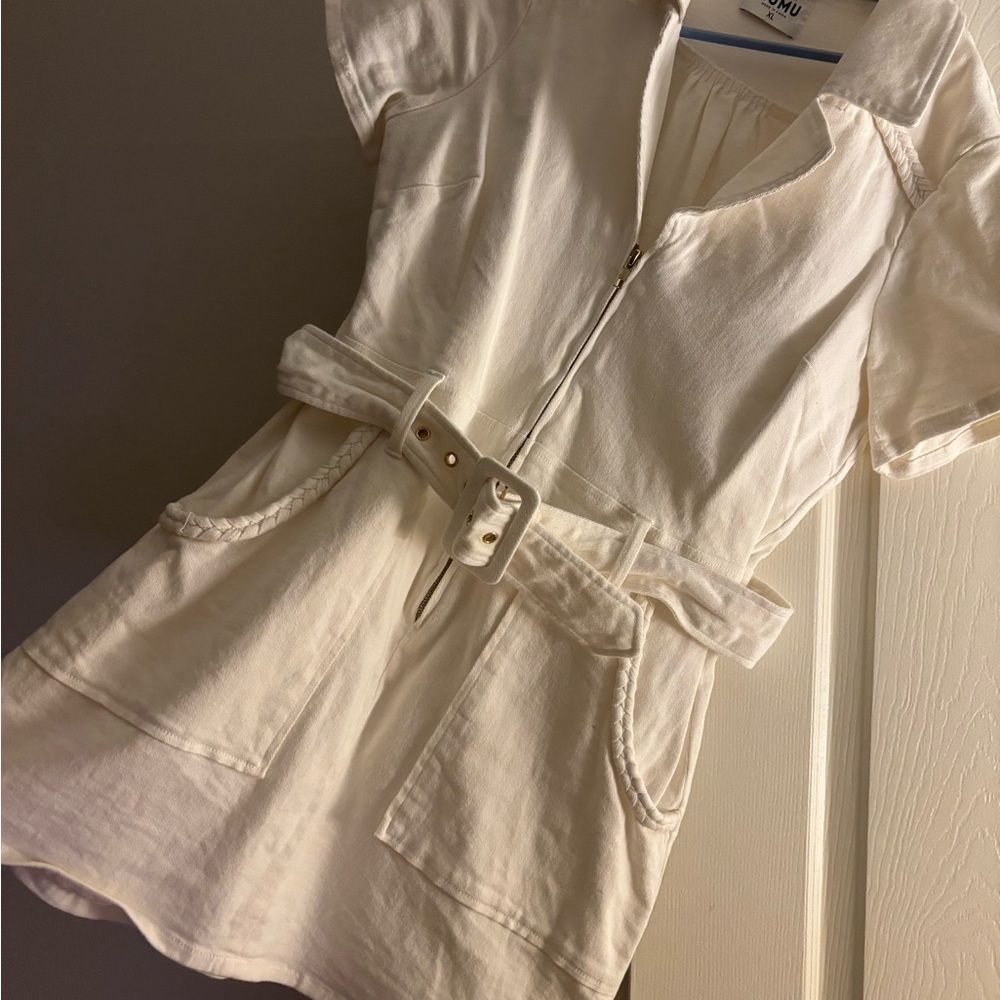 Show Me Your MuMu White Belted Dress